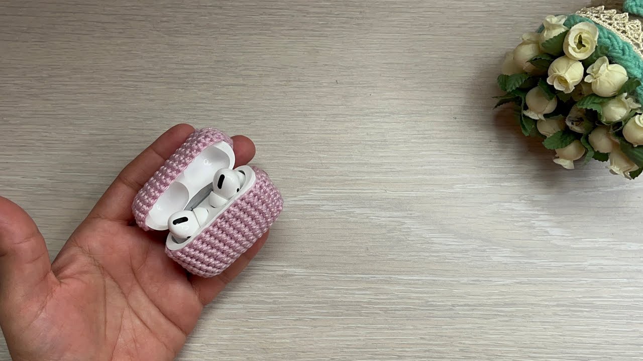 طريقه عمل كڤر للايربودز بالكروشيه AirPods cover crochet