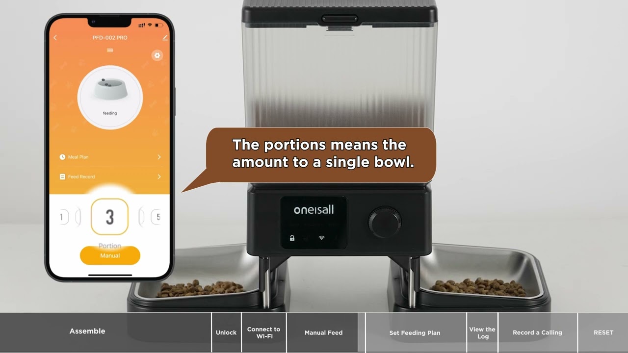 How to set oneisall WiFi cat feeder
