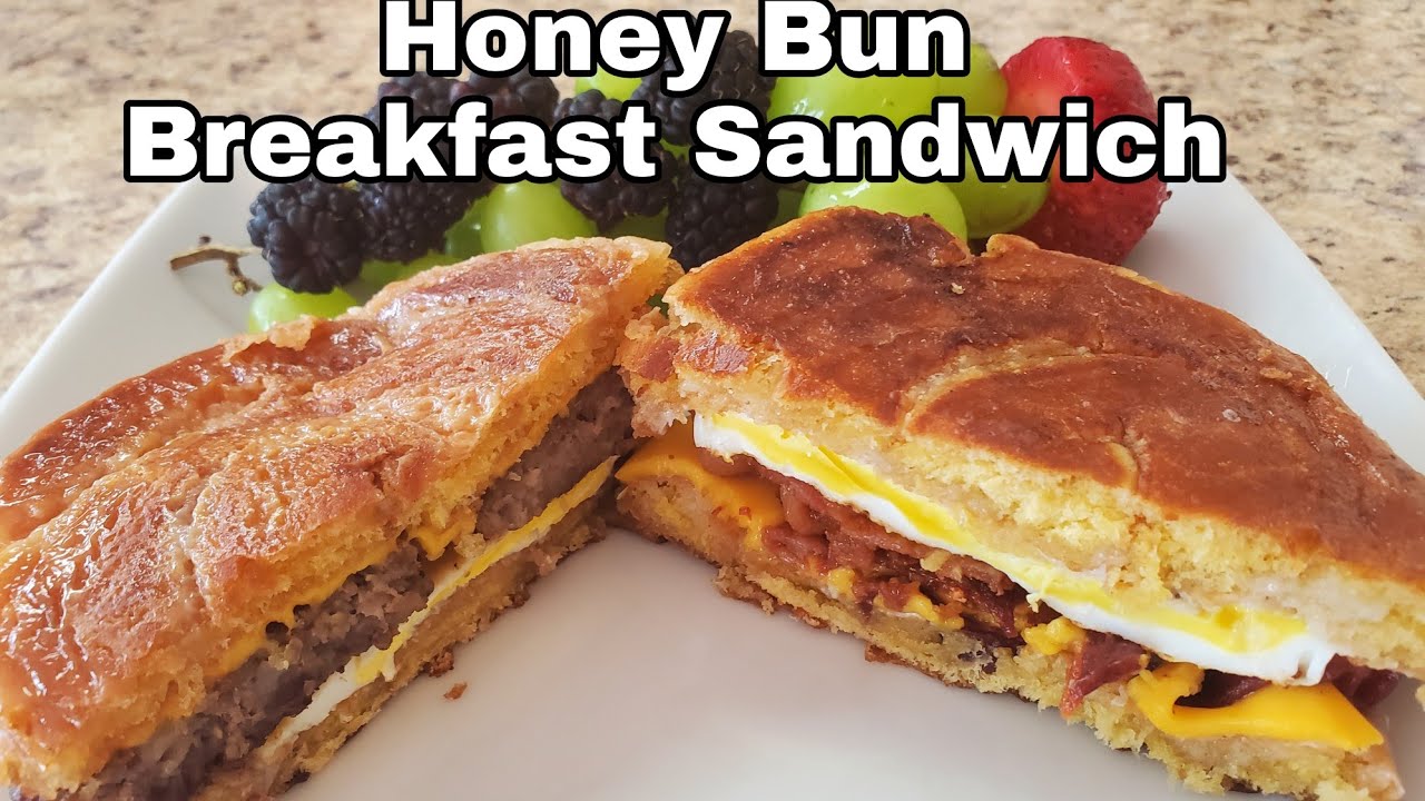 Honey Bun Breakfast Sandwich  😋 #breakfast #breakfastideas