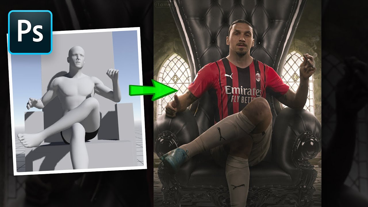 zlatan ibrahimović sitting on throne | photoshop tutorial