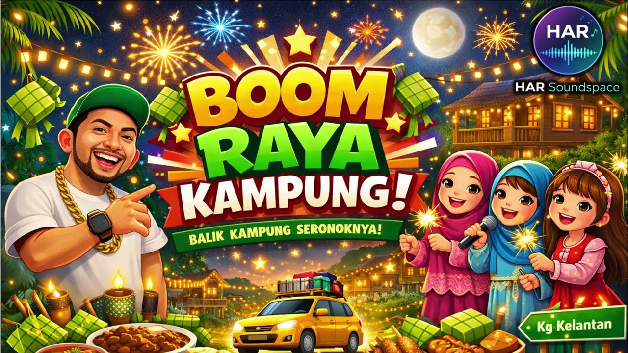 Boom Raya Kampung 🎆 | Lagu Raya 2026 Paling Fun & Nostalgia! 🚗💚