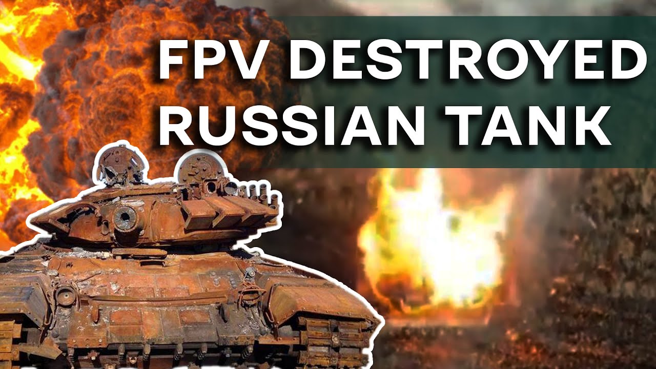 72nd Separate Mechanised Brigade hits Russian tank with two FPV drones