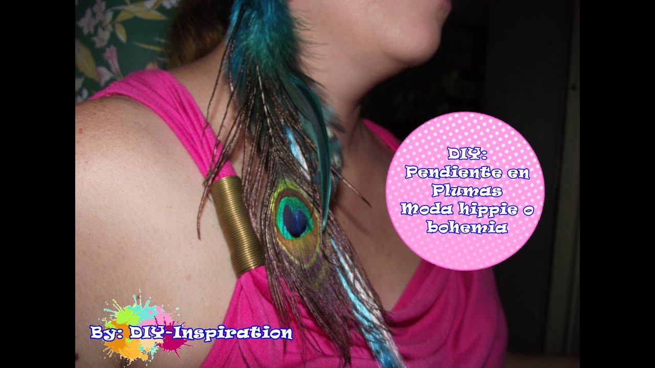 TUTORIAL COMO HACER  PENDIENTES CON PLUMAS CON ESTILO BOHEMIO