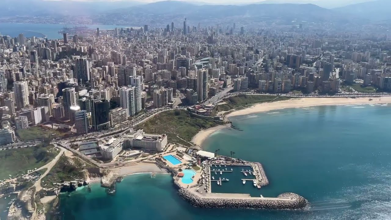 Beirut Skyline from Above: Landing in Beirut and Beirut Airport