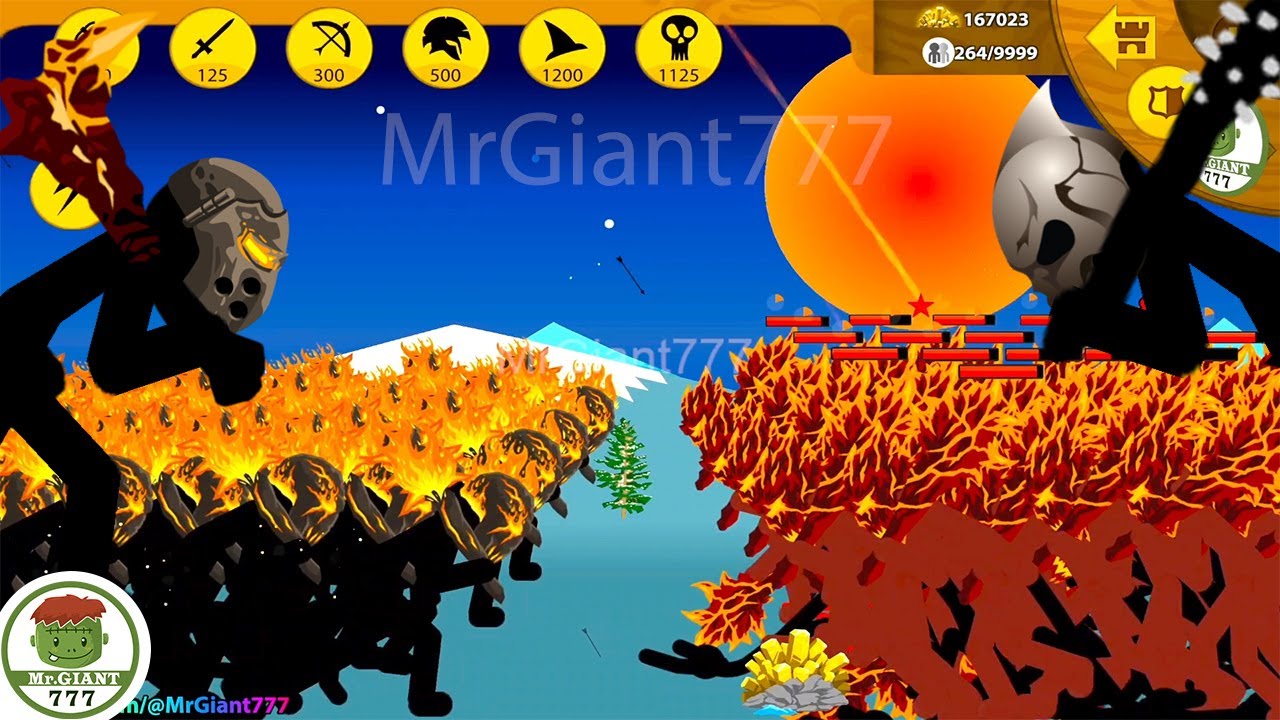 WAR OF GIANT! ARMY PYROBLAZE GIANT VS ARMY LAVA GIANT FINAL BOSS | Stick War Legacy Mod | MrGiant777