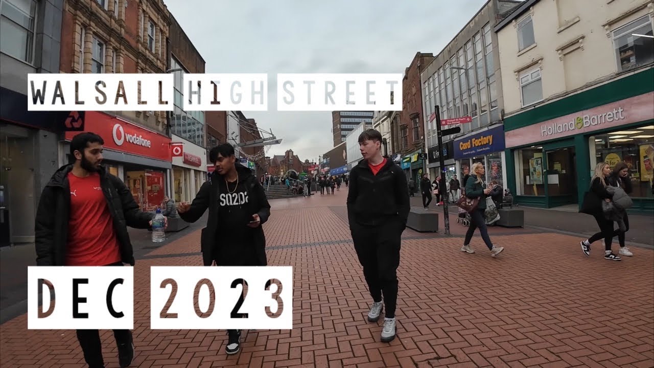 Walsall High Street Shop Walk | Black Country Arms To Crown Wharf Shopping Park Dec 2023