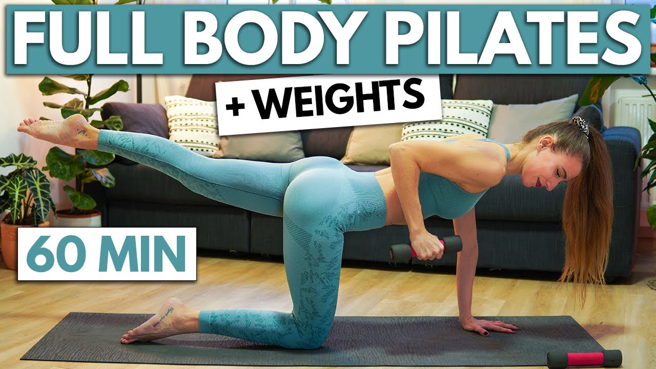 60 MIN FULL BODY PILATES WITH WEIGHTS | Intense Full Body Workout At Home | Intermediate Level