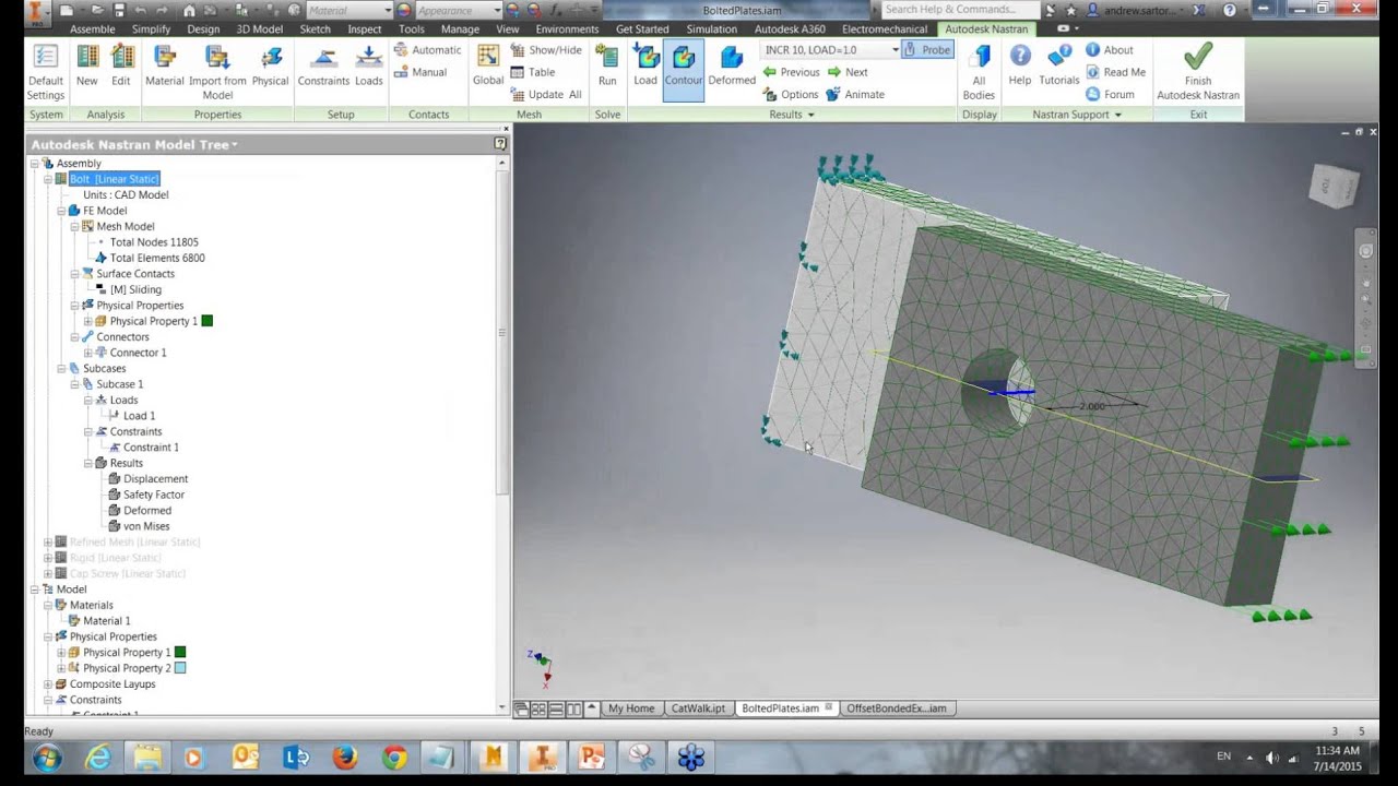 Connecting Parts and Assemblies in Nastran IN-CAD