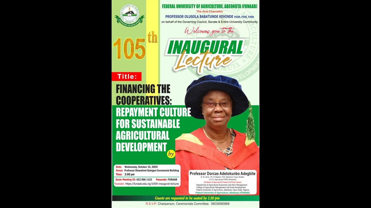 105TH INAUGURAL LECTURE