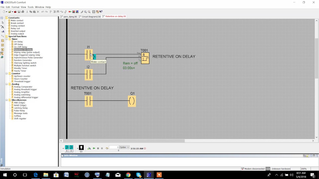Retentive On Delay timer | Siemens LOGO PLC | PLC Training