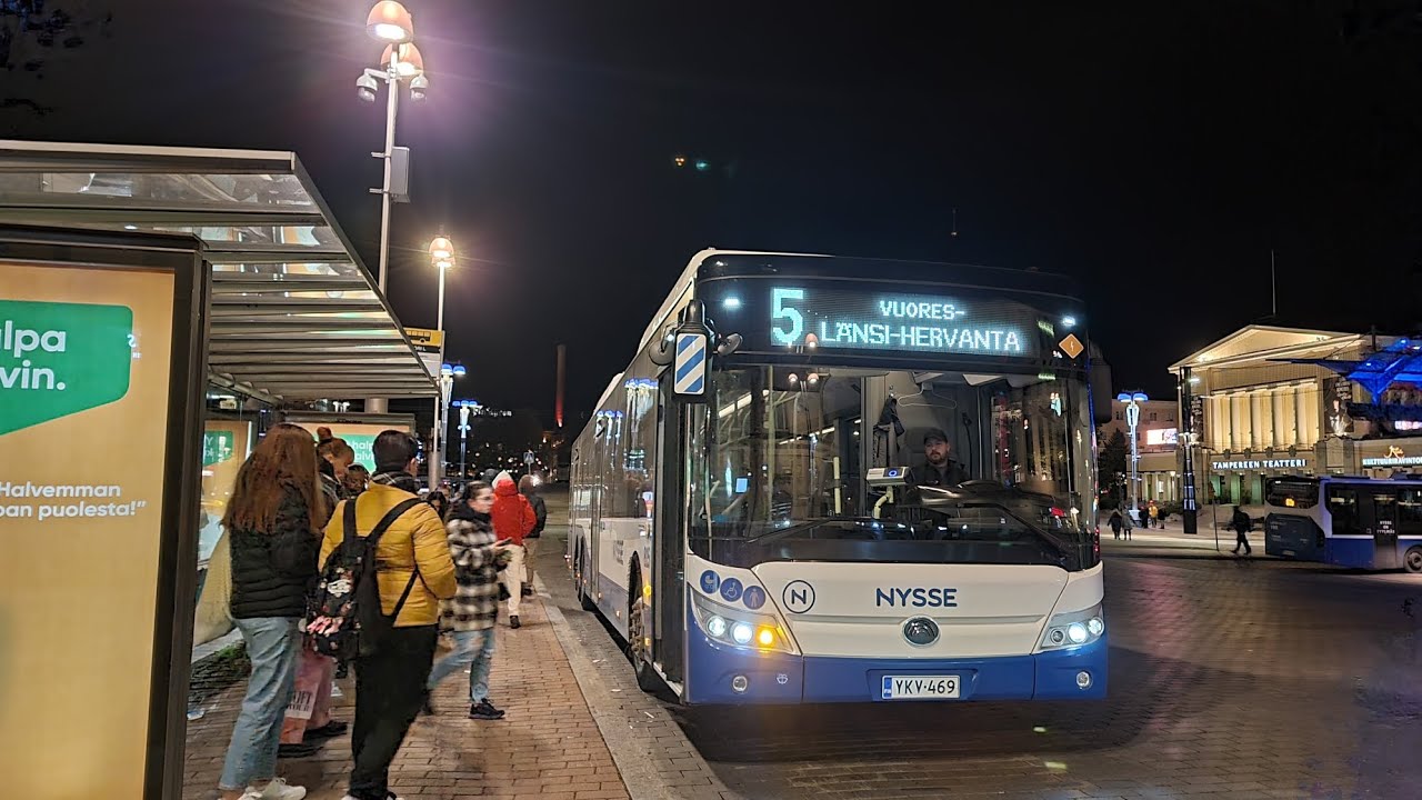 Pohjolan Liikenne 815 Yutong E15 @ Nysse bus line 5 in Tampere, Finland