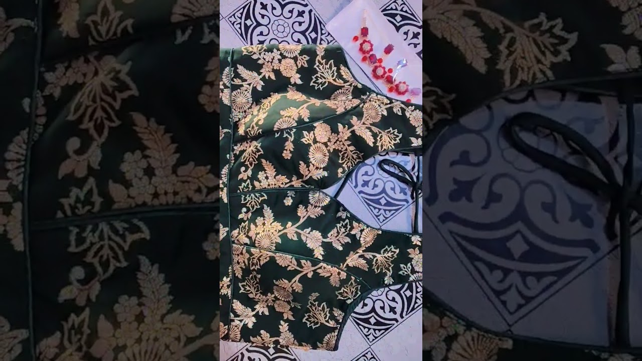 Dark green silk heavy work blouse.#designerblousepiece #fashion #blouse #bollywood