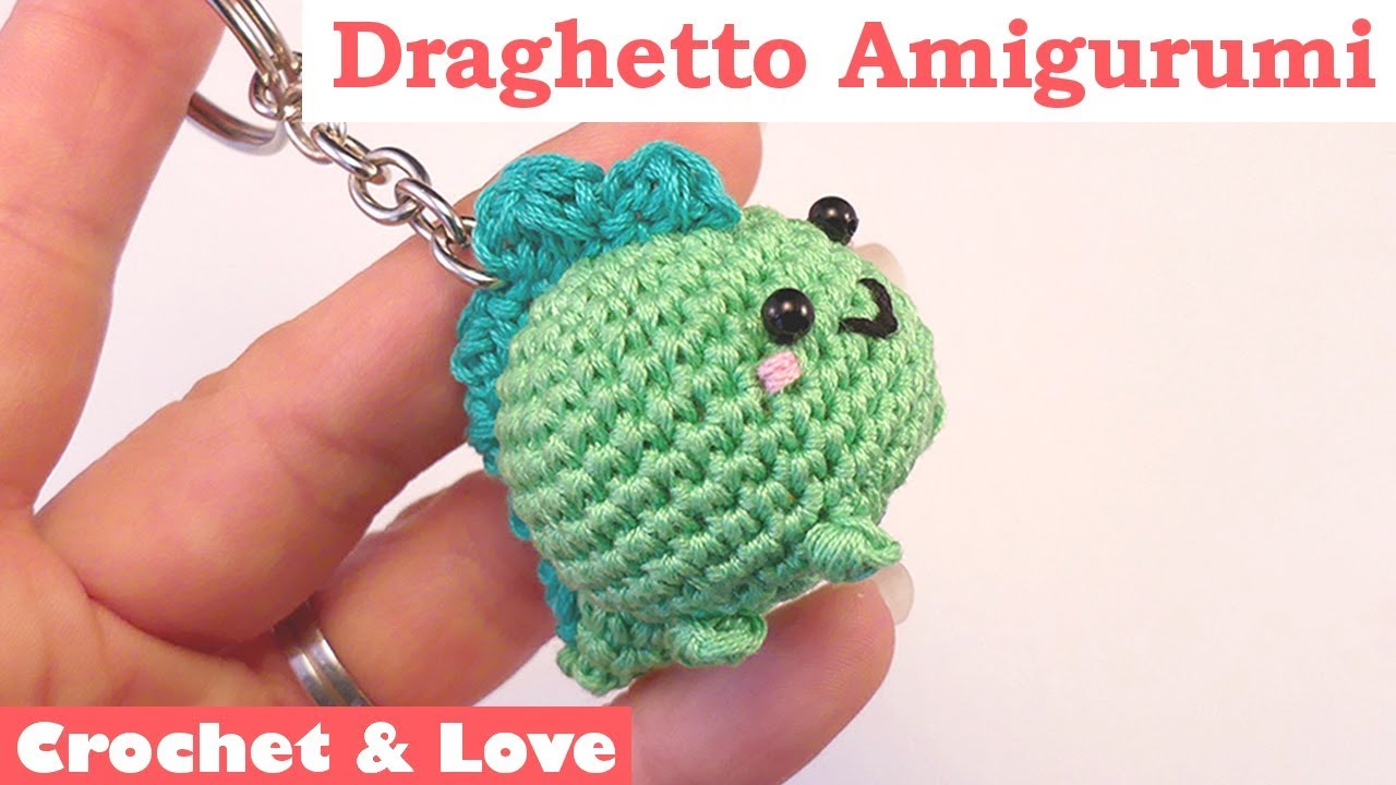 Tutorial mini Draghetto Amigurumi - Portachiavi ad uncinetto (sub. English y Español)