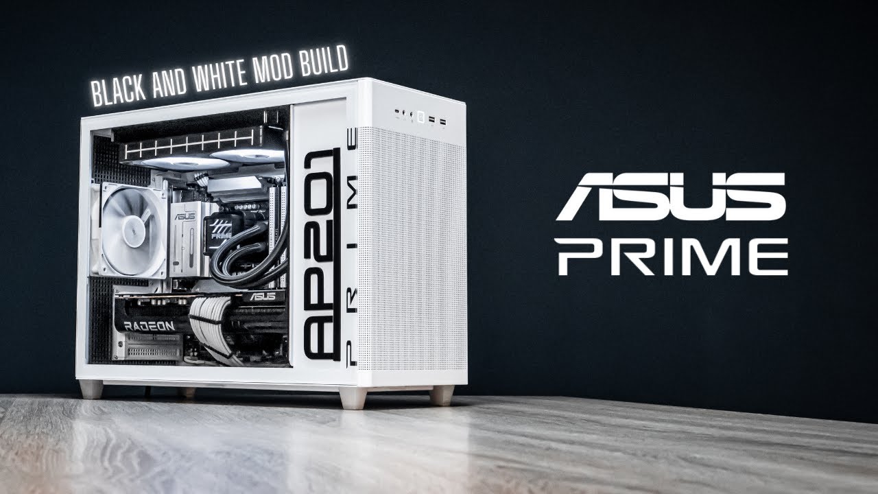 Our all ASUS Prime Build | AP201 MATX | Core 5 Ultra 235 | RX 9070 XT | Black and White Custom Theme