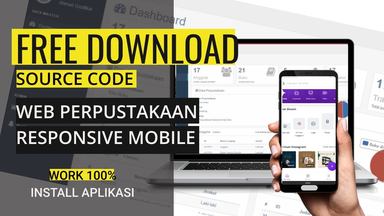 Aplikasi GRATIS‼️ Mantul    Aplikasi Perpustakaan Berbasis Web - Free Source Code