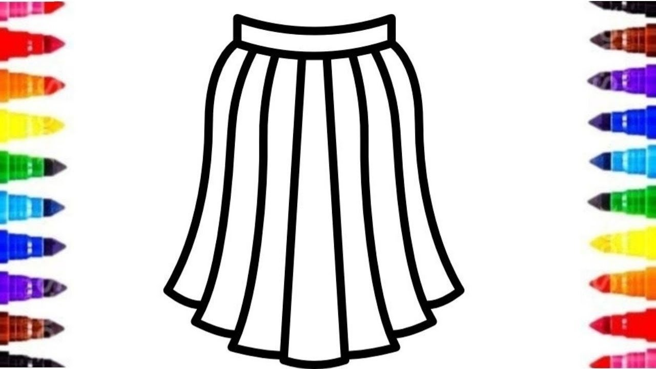 Cute Colorful Skirt 👗Easy and simple Drawing Painting And colouring for Preschool kids and toddlers 