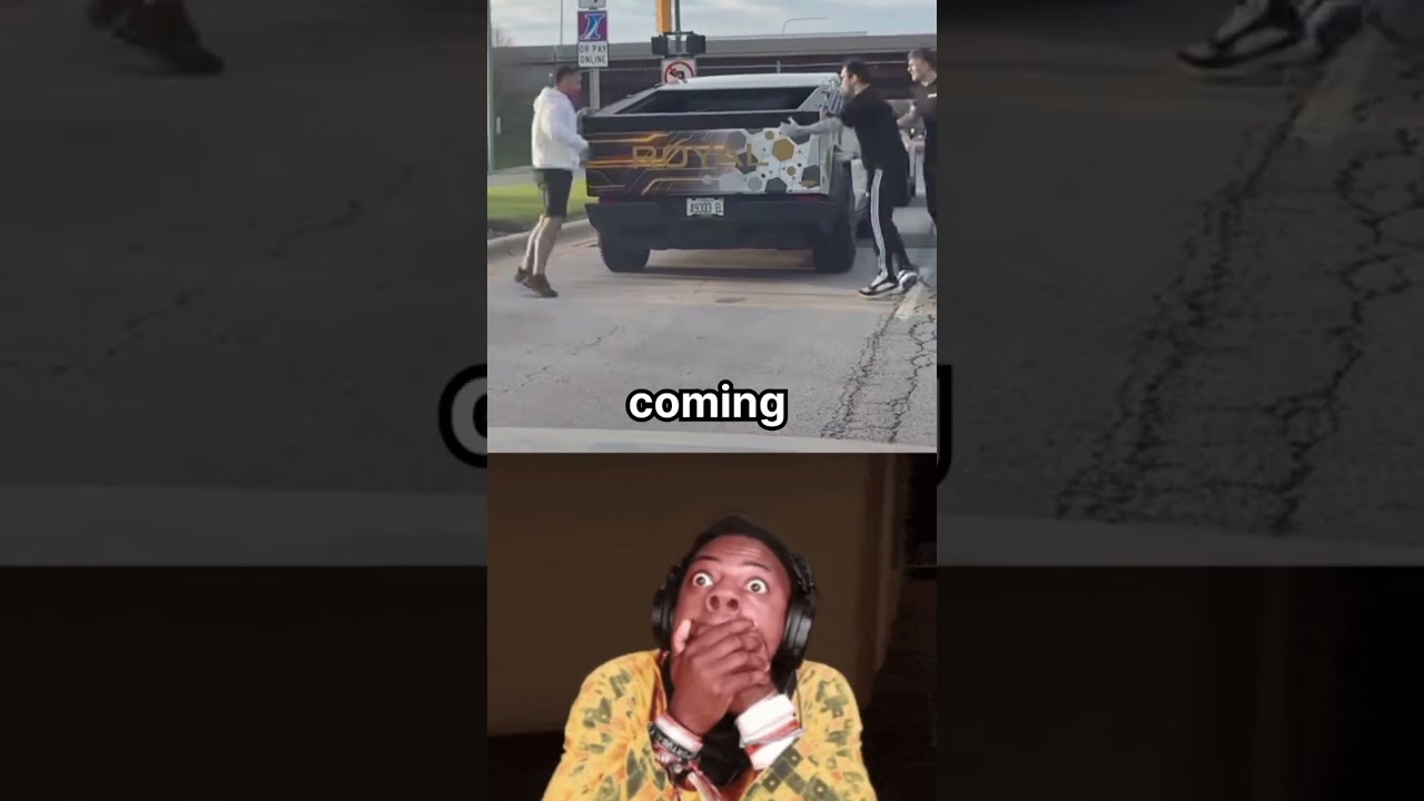 He Thought He Could Intimidate A Cybertruck Driver #roadrage #viral #unexpected #ishowspeedreacts