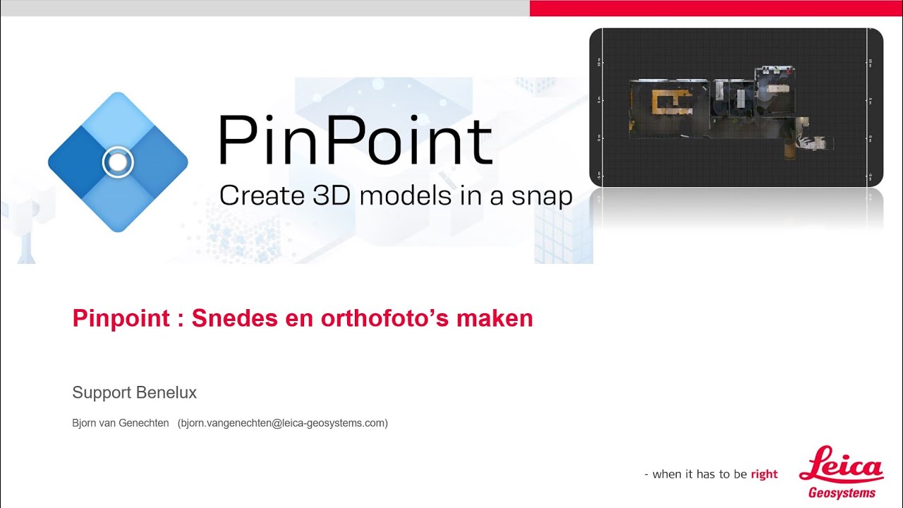 Pinpoint snedes en orthofotos