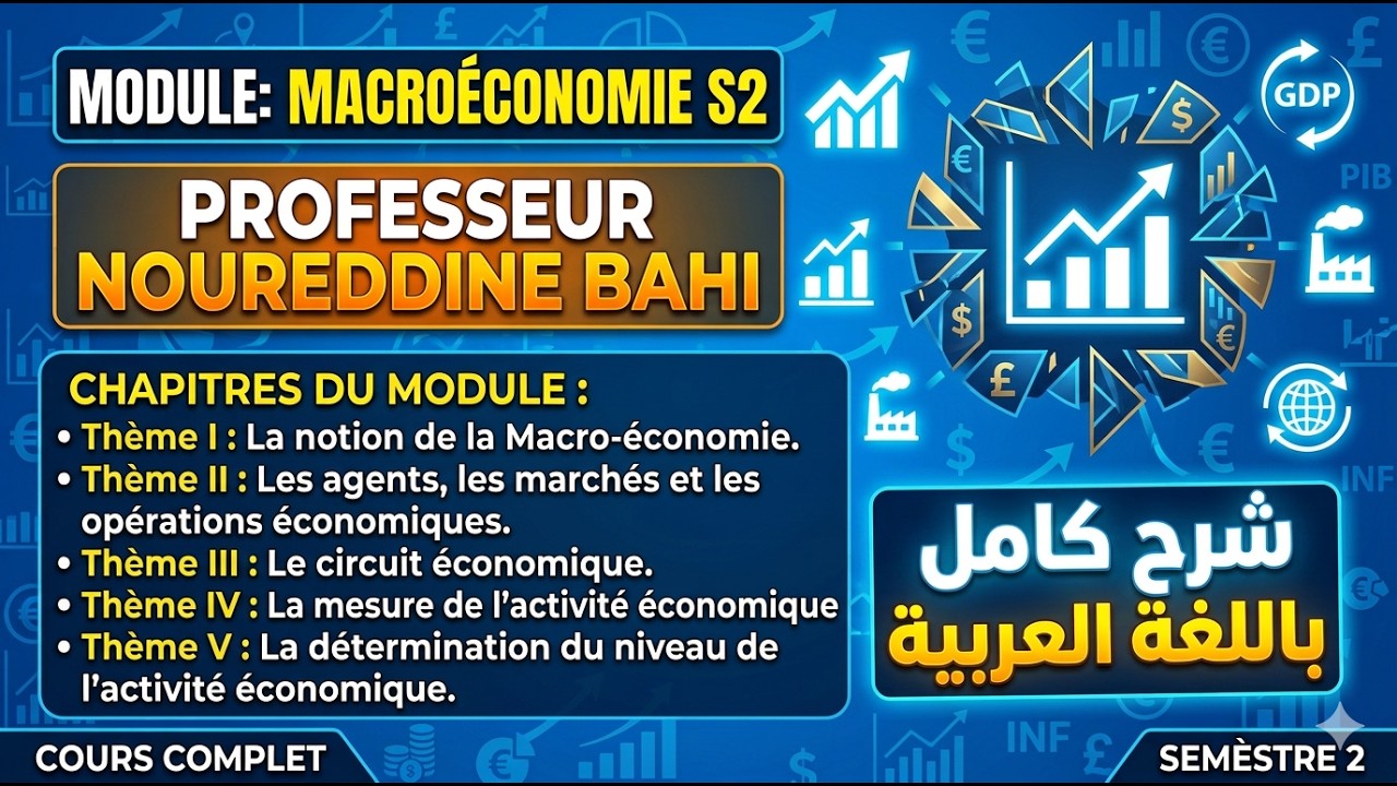 7. Macroéconomie  Facile  S2  Concepts et Analyses + #QCM  شرح بالعربي