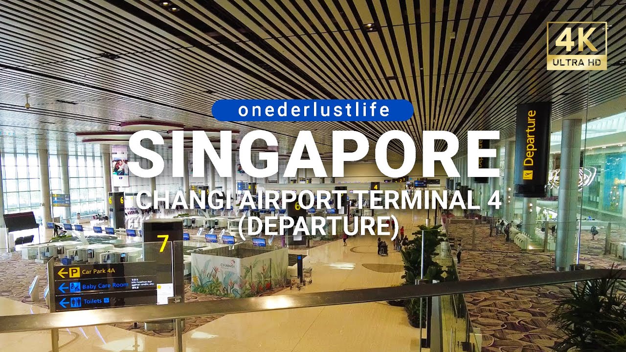 Singapore Changi Airport Departure Area Terminal 4 (4K UHD)