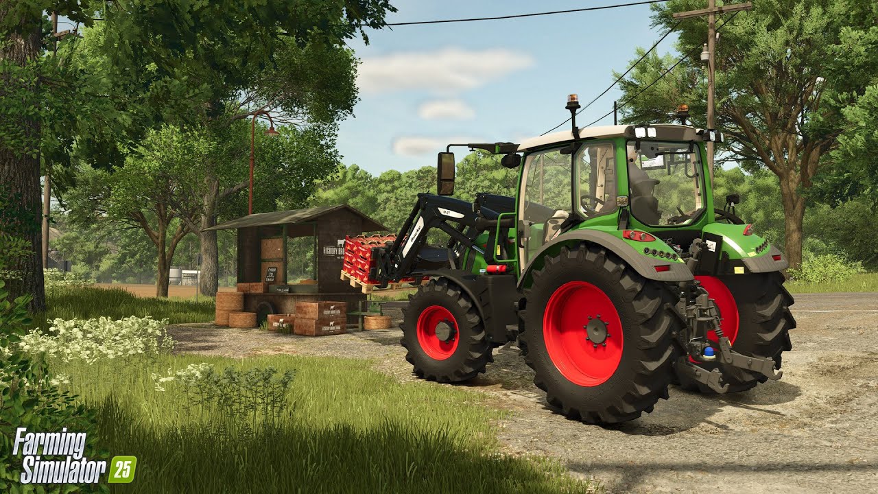 Farming sim 25 clearing trees with yarder for new building coming.