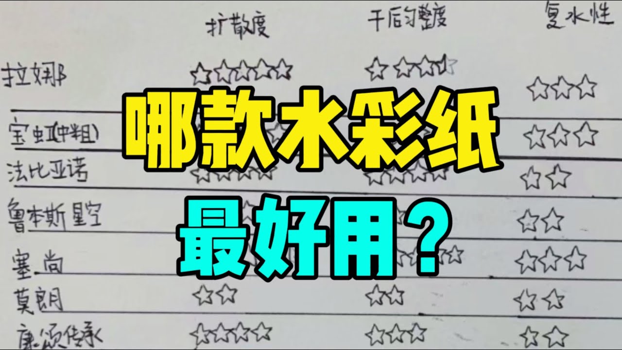 测评了90%的水彩纸，原来好用的只有两种 零基础水彩入门教程