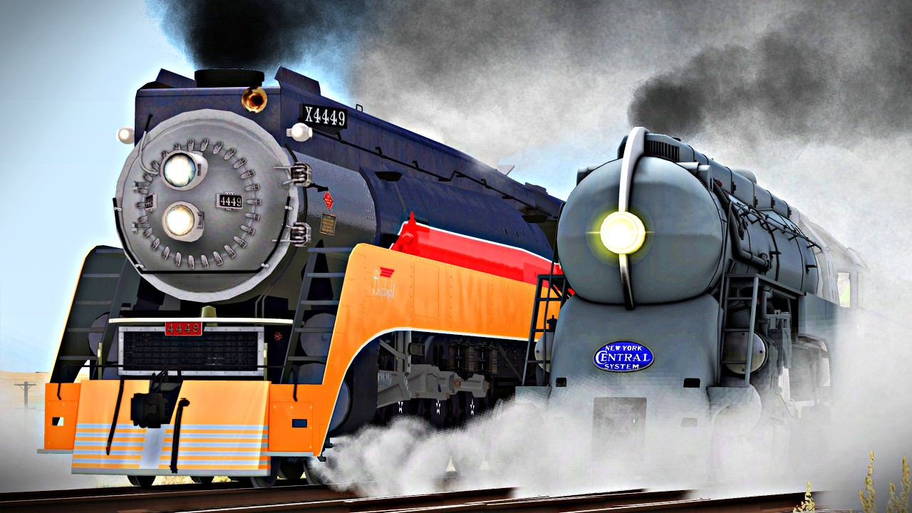 Super Steam Locomotive Race! - GS-4 vs NYC Hudson