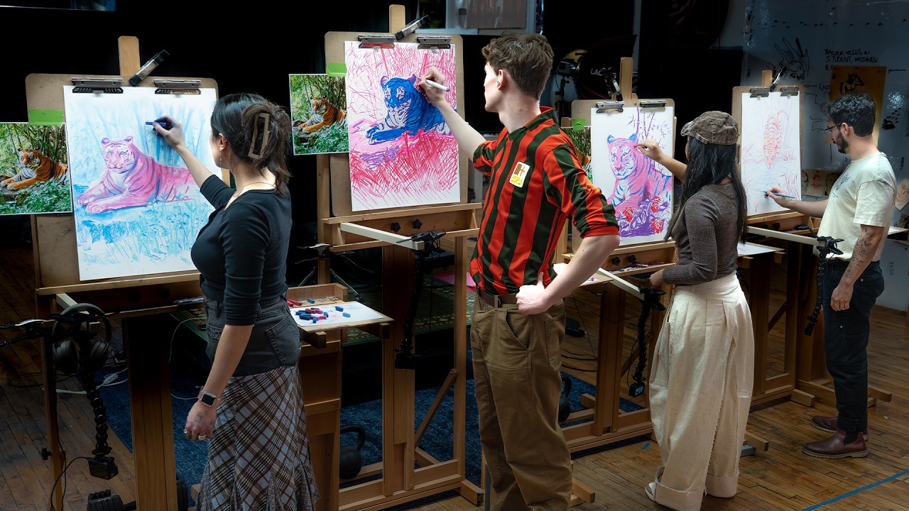 4 Pro Artists vs. Drawing with ONLY Four Colors