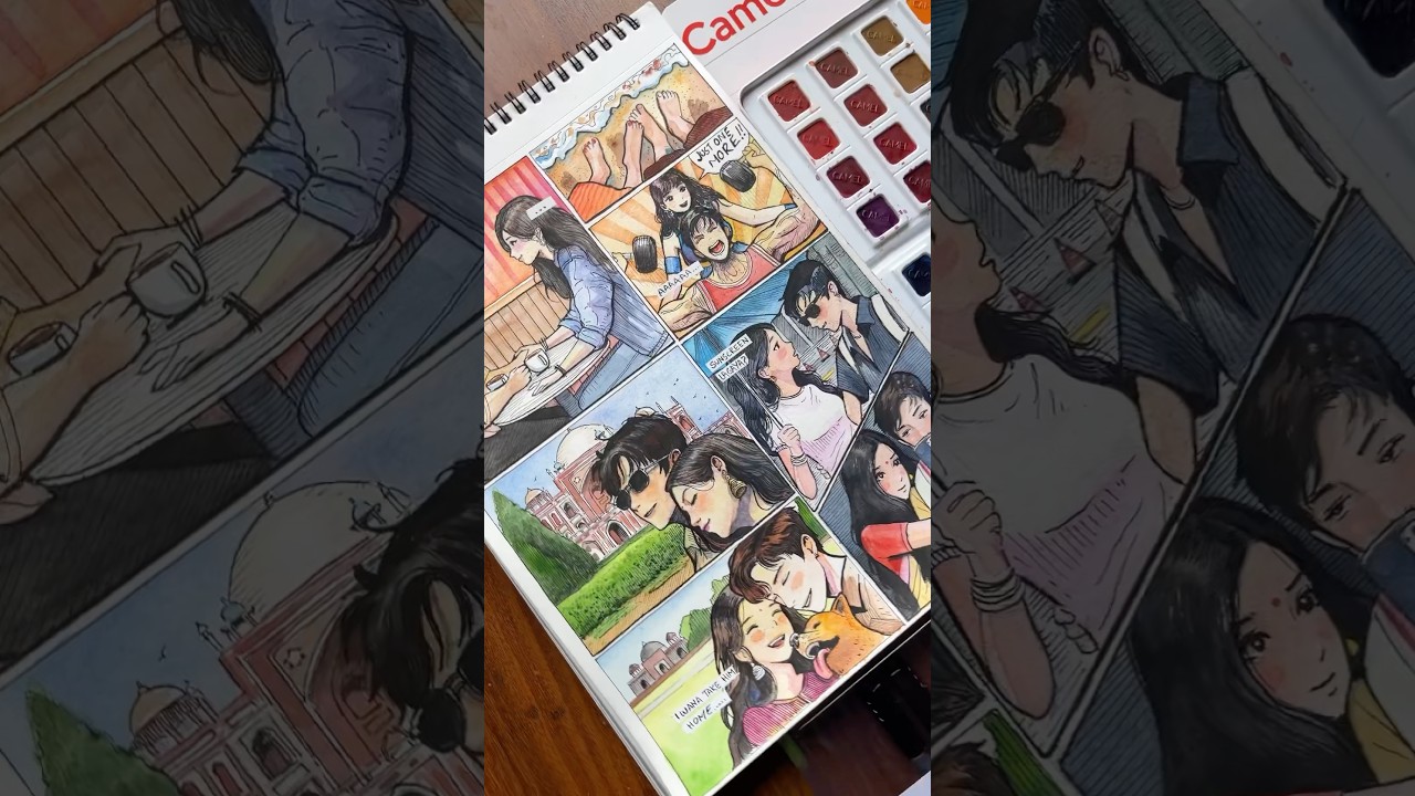Deleted Scenes from Life in a Comic Strip 🔥❤️🥹 #artshorts #artvideos