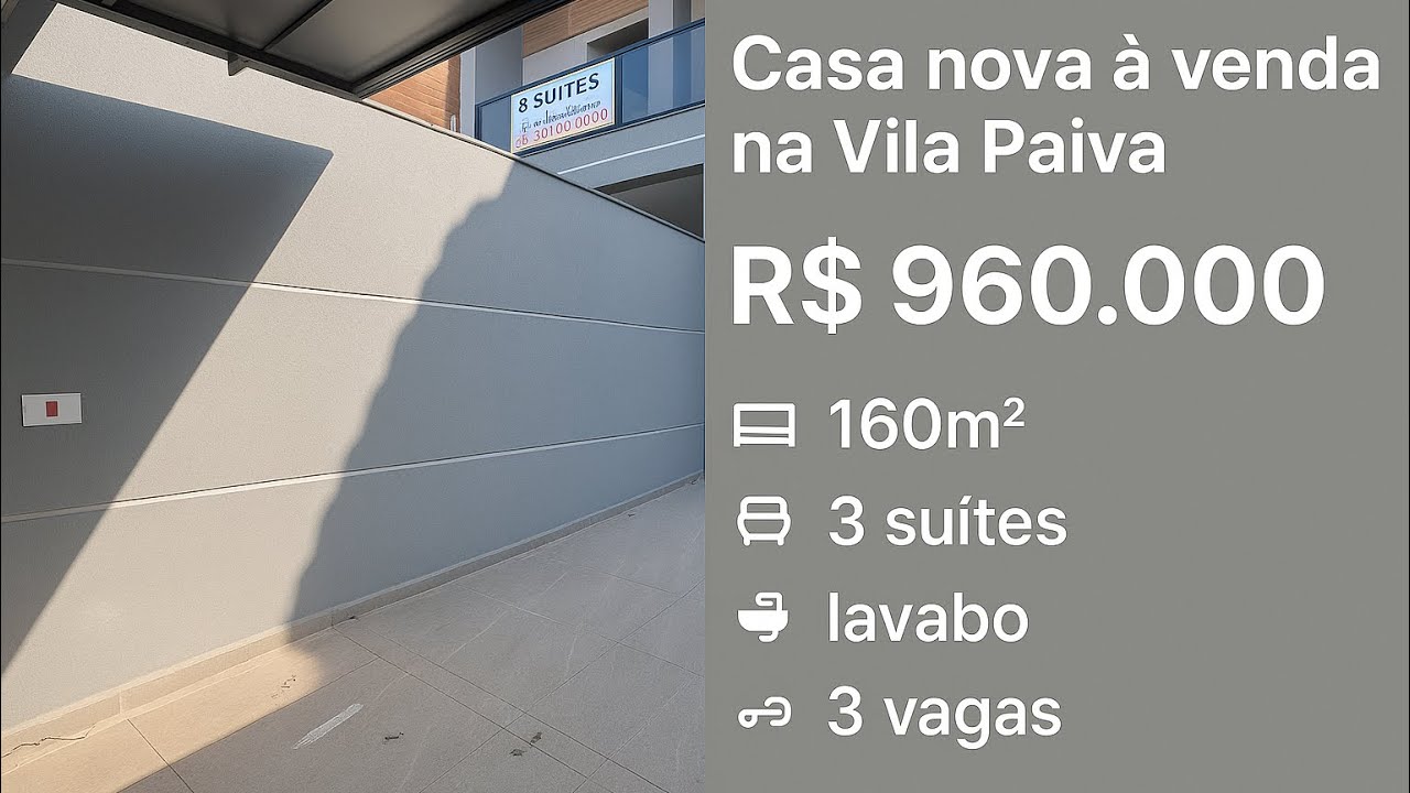 CASA NOVA À VENDA NA VILA PAIVA📍- R$ 960 MIL*