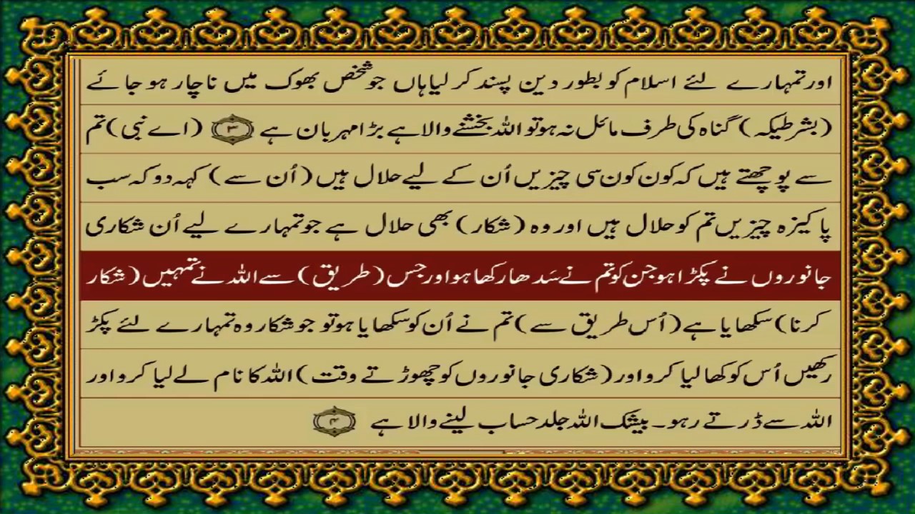 QURAN PARA 6 JUST/ONLY URDU TRANSLATION WITH TEXT HD FATEH MUHAMMAD JALANDRI