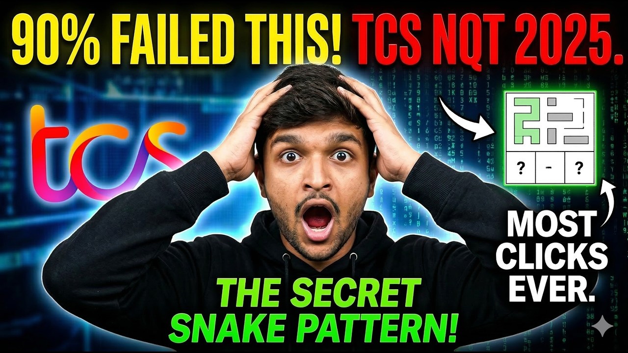 Why 90% Failed This EASY TCS NQT 2025 Question 😳 | Snake Matrix Hidden Trick