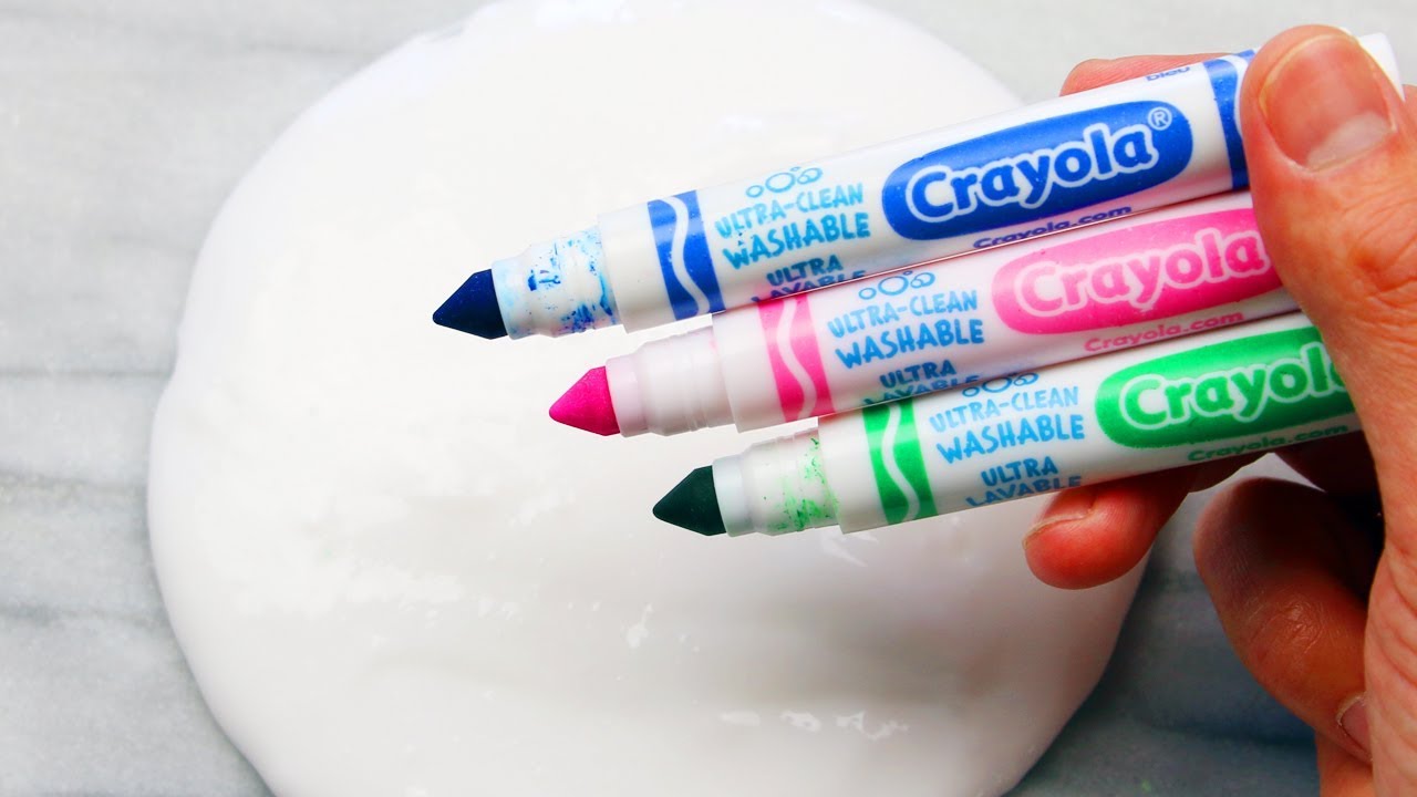 Satisfying Slime Coloring Swirls with 4 Classic Crayola Markers!