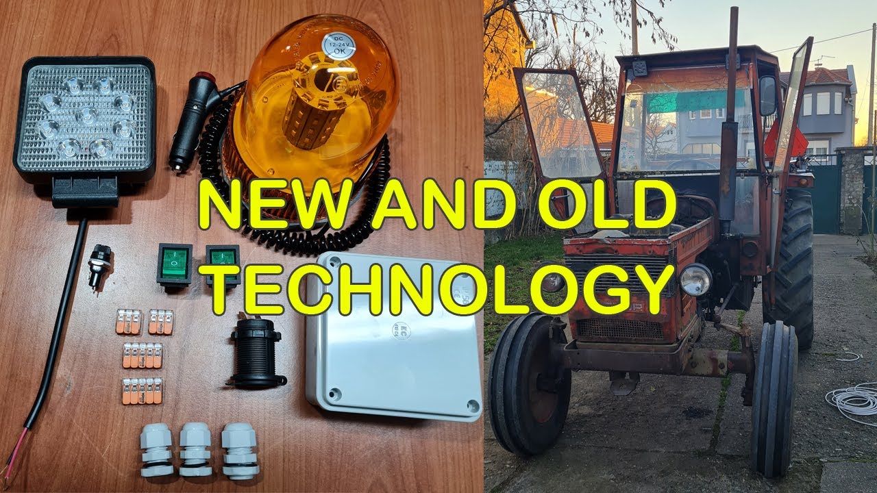 DIY LED working lights and LED rotating light on a very old and rusty Zetor tractor