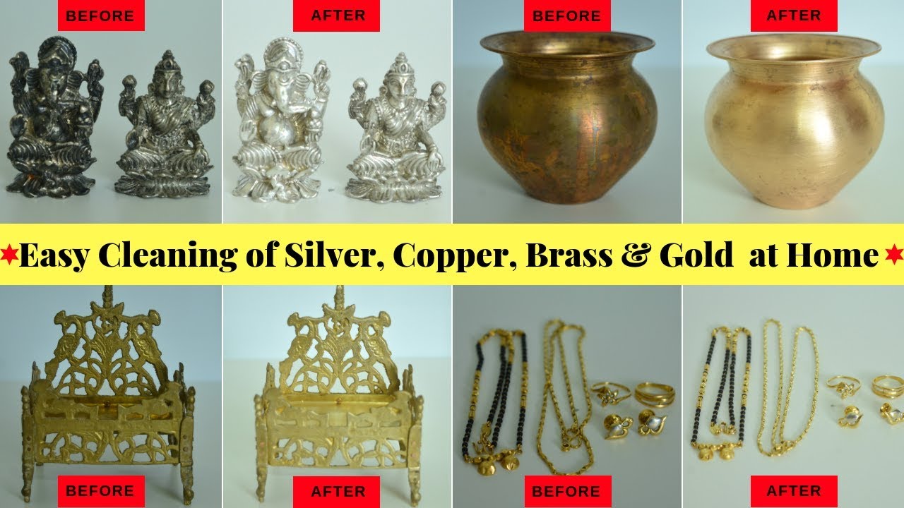 How to Clean Silver, Copper, Brass & Gold Easily at Home | Silver Pooja Items Cleaning | Urban Rasoi