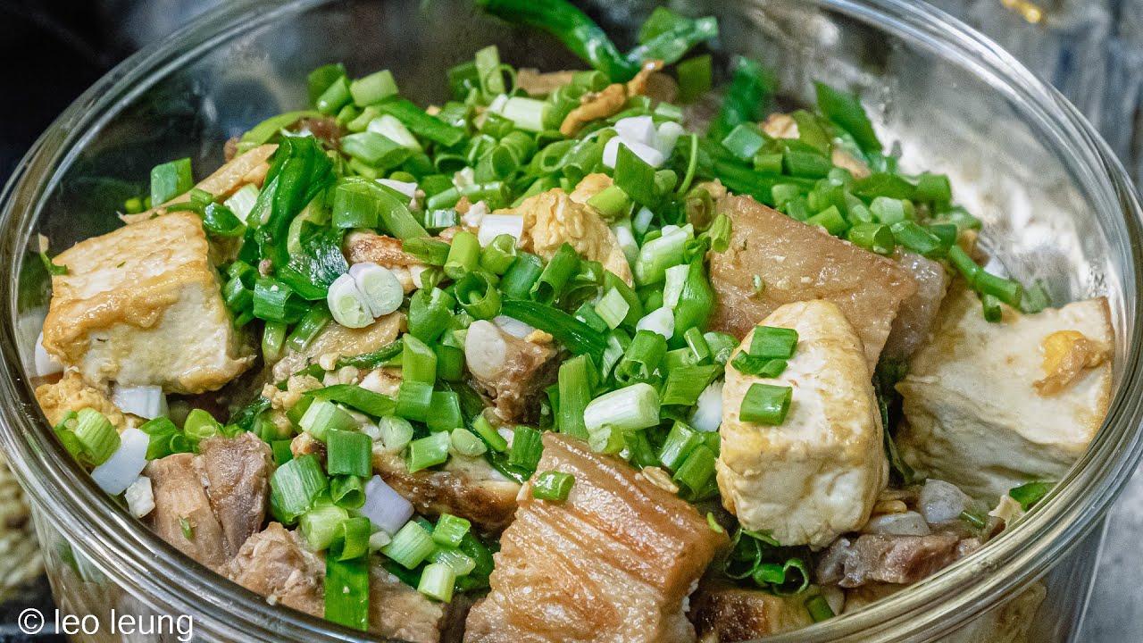 廣東話影片｜蝦醬豆腐燜豬腩｜惹味好送飯｜真實製作時間呈現｜可以同時製作豬油副產品作平時炒菜用途