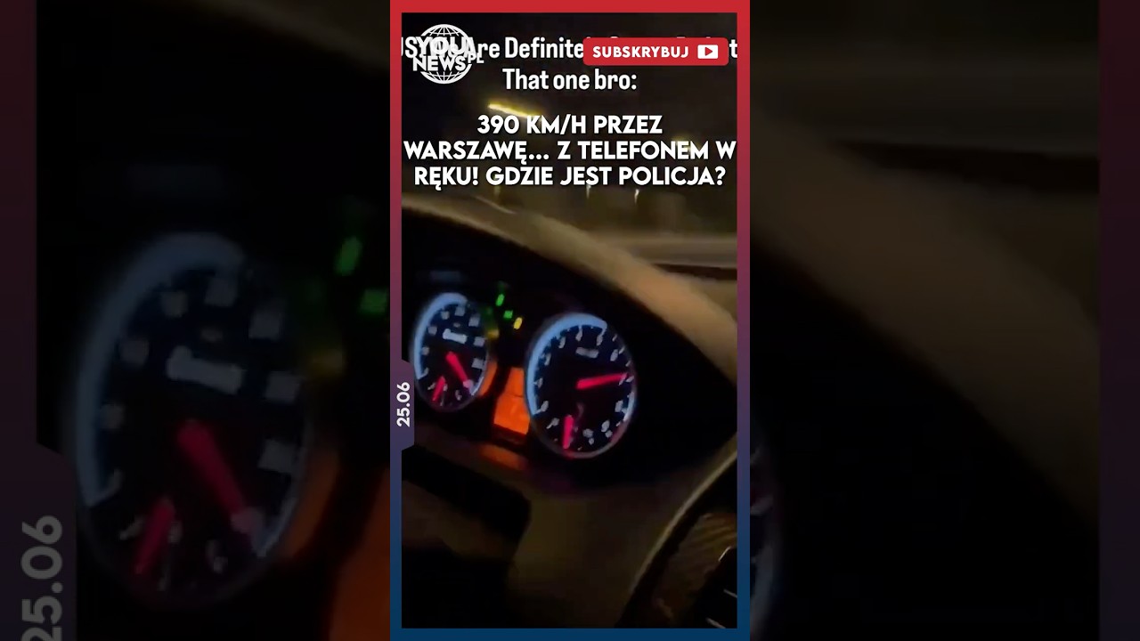 390 km/h przez Warszawę&hellip; z telefonem w ręku! Gdzie jest policja? (25.06)