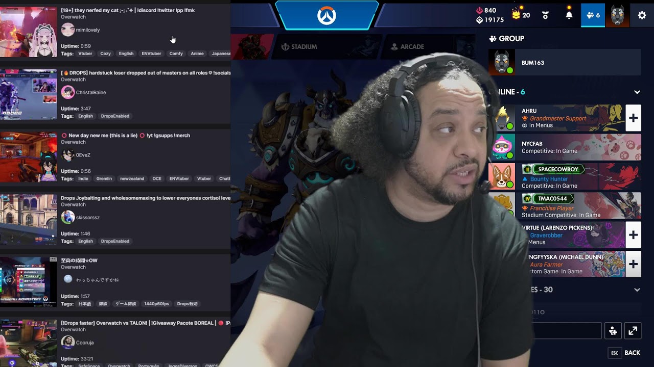 [DROPS] Overwatch: Tank Main looking to put in work with Reinhardt + Doomfist | Record: 3-4