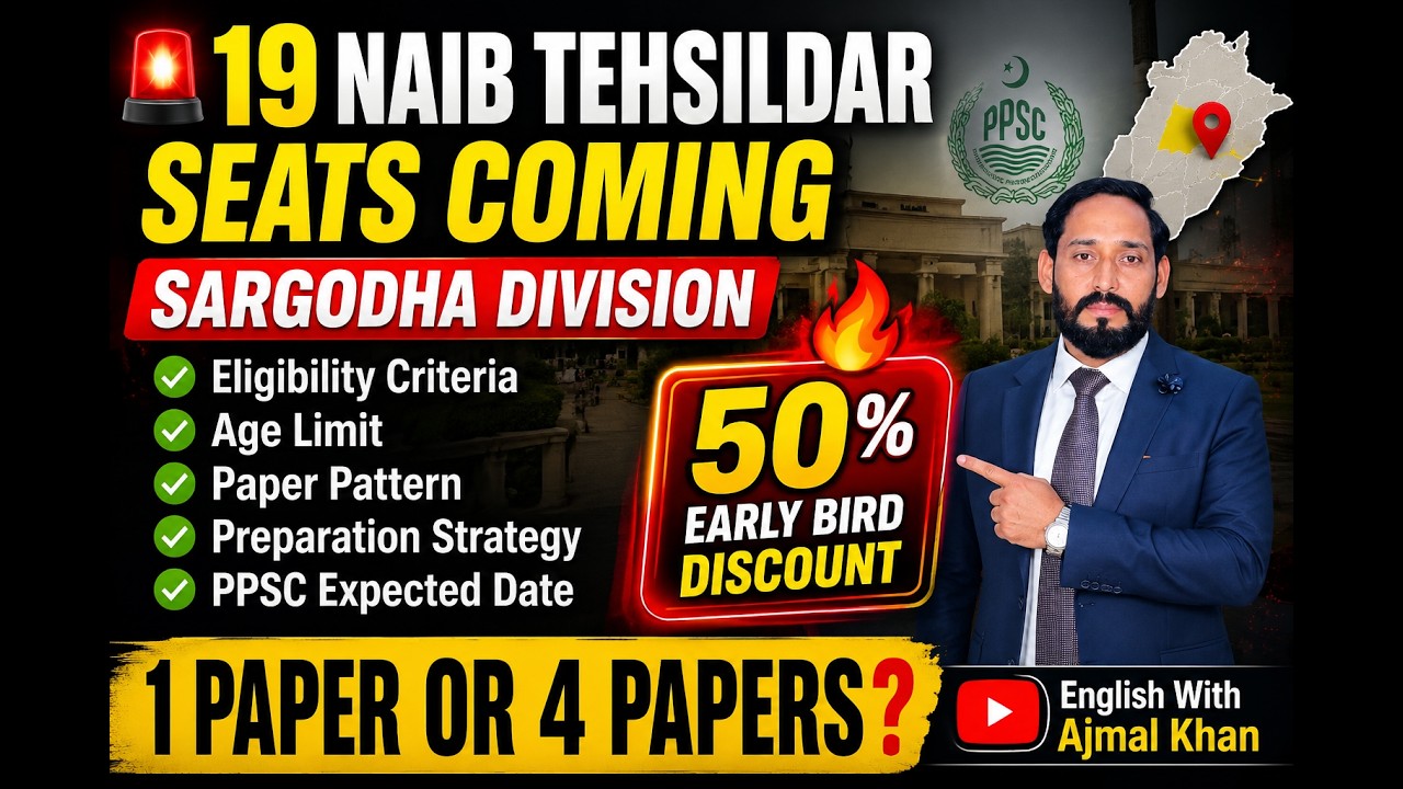 19 Naib Tehsildar Seats in Sargodha | PPSC Jobs 2026 | Eligibility, Age, Paper Pattern & Preparation