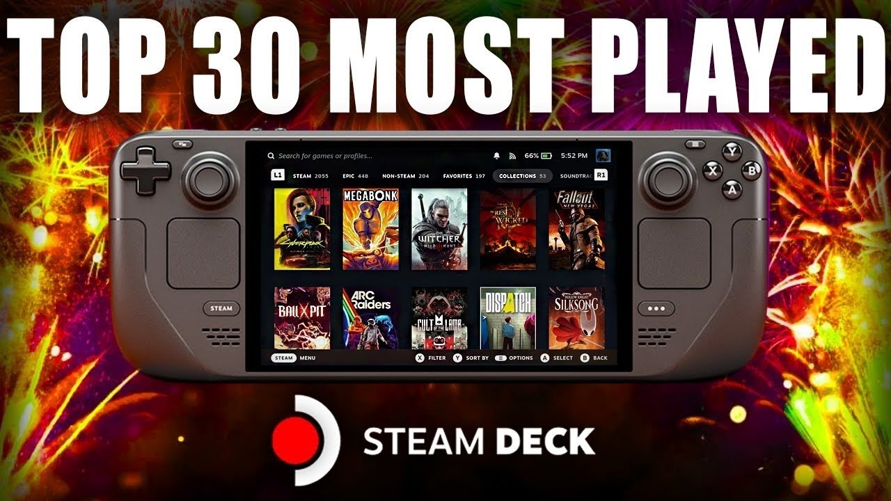 Los 30 juegos más jugados de Steam Deck en febrero de 2026