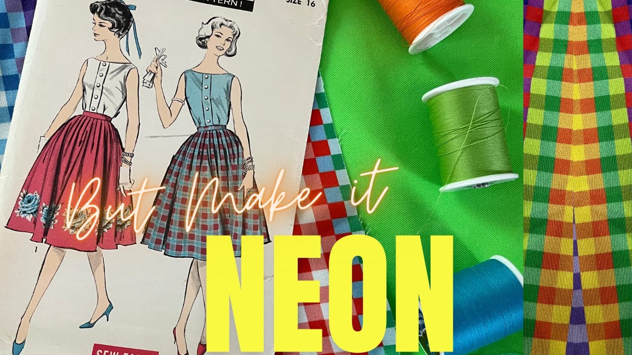 Sewing Vintage: But Make It Neon! Sewing a Skirt & Sewing A Top