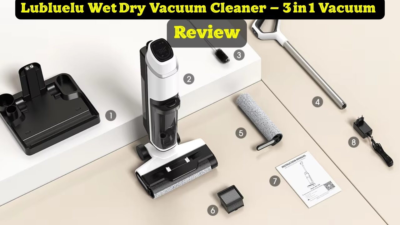 Lubluelu Wet Dry Vacuum Cleaner &ndash; 3 in 1 Vacuum &bull; Mop &bull; Self‑Clean | Twin‑Blade Edge Cleaning