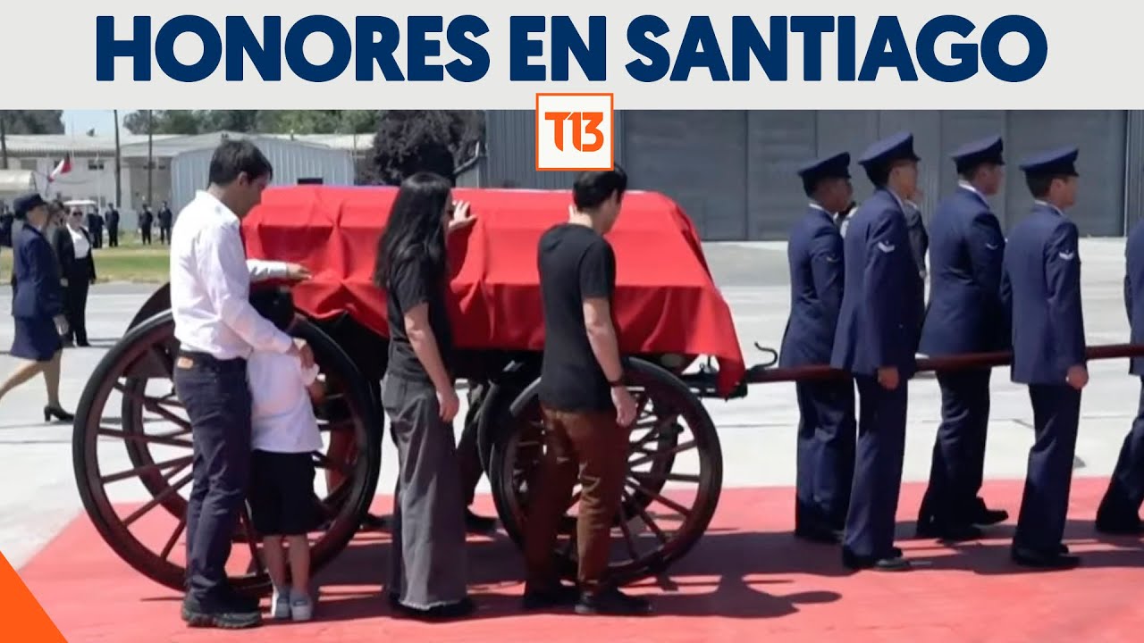 Honores al cuerpo de Sebastián Piñera en su llegada a Santiago