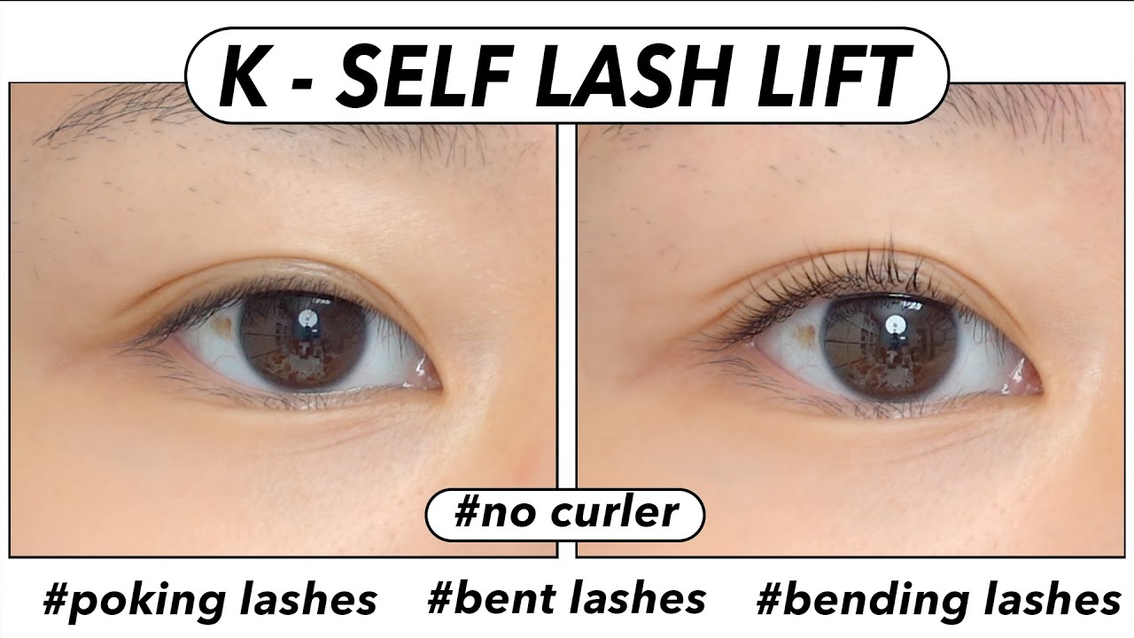 K-Self Lash Lift How To / eyelash lift / eyelash perm / bending lashes / poking lashes
