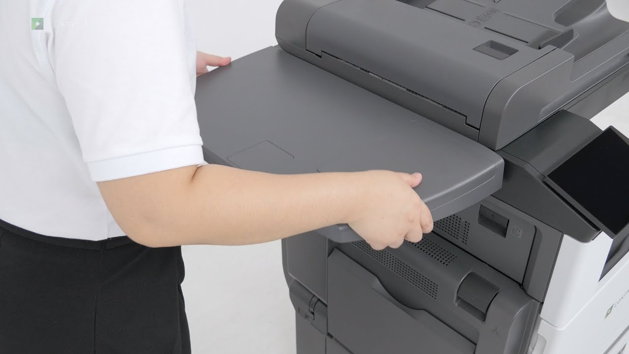 MX930/CX930/CX931/XC9325/XC9335&mdash;Installing the optional working shelf