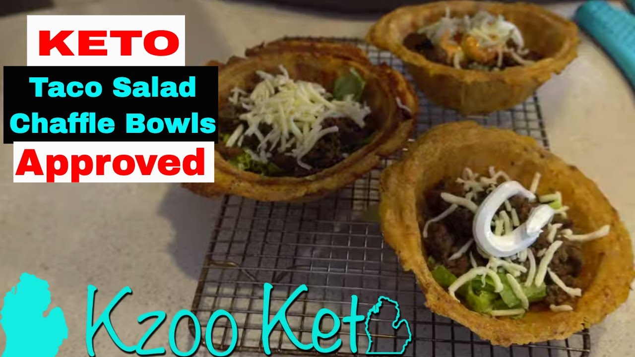 Keto Taco Salad Chaffle Bowl Recipe | 3 Ways