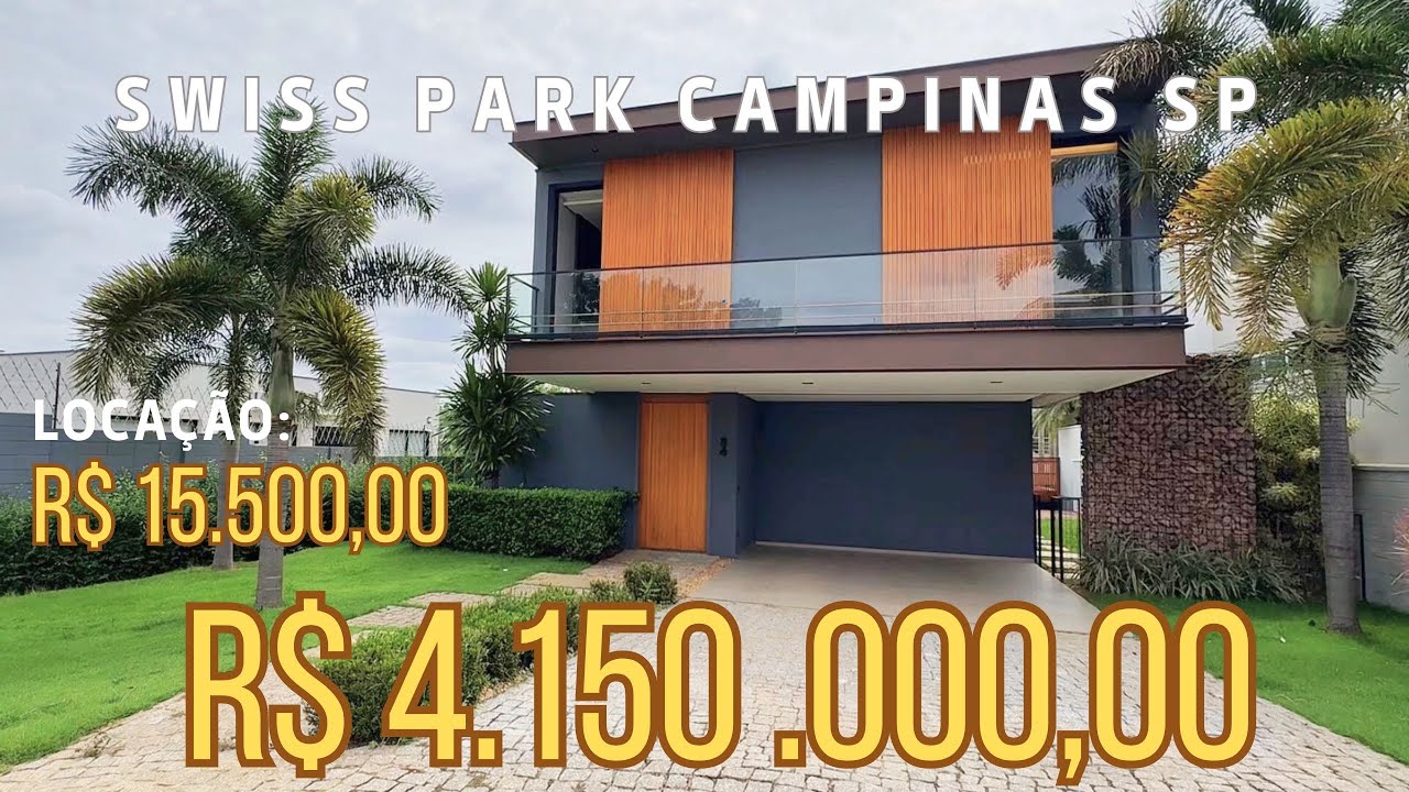 ⚜️CASA COM MUITA PERSONALIDADE! SWISS PARK! 5 SUÍTES! LOCAÇÃO R$ 15.500,00/ VENDA R$ 4.150.000,00❤️