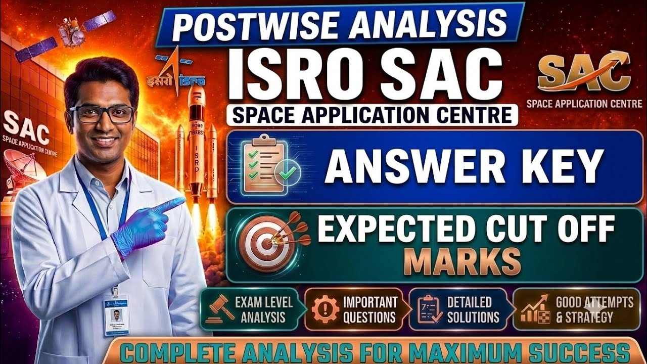 ISRO SAC Expected Cutoff 2026 🔴 Answer Key Date | Space Application Centre Ahmedabad