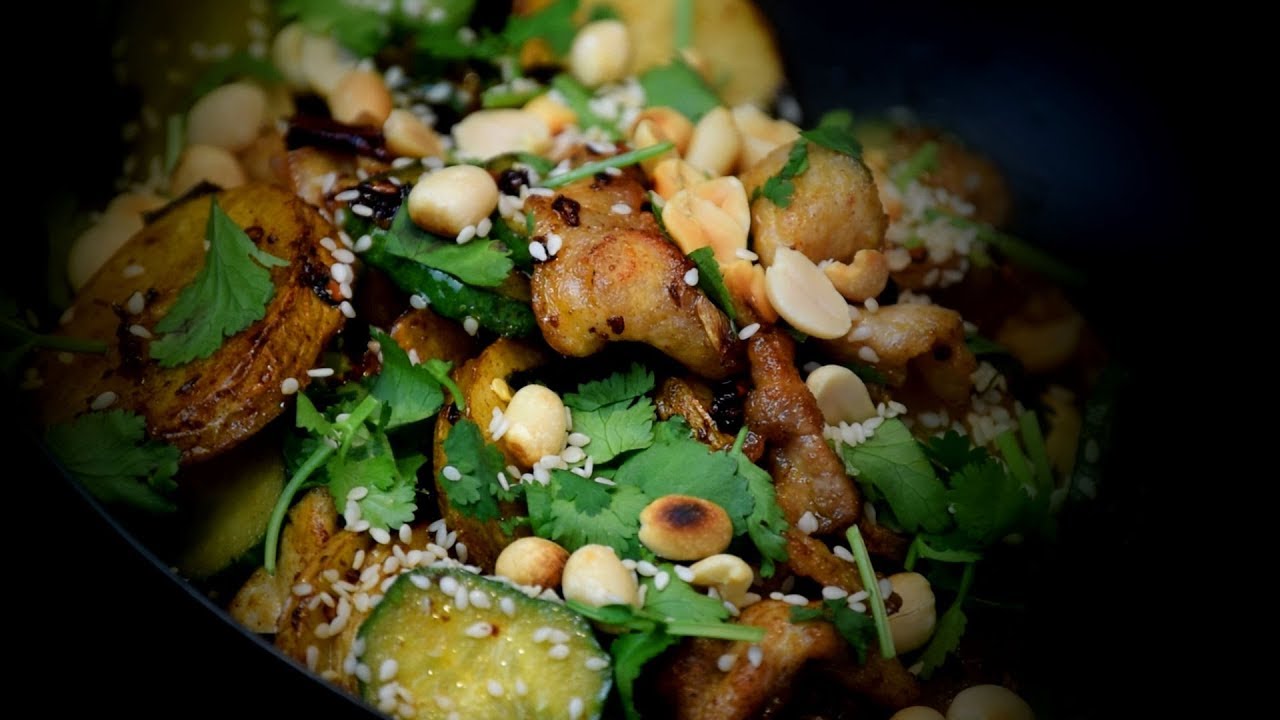 Chinese Spicy Pork Dry Hot Pot (Asian Style Cooking Recipe)