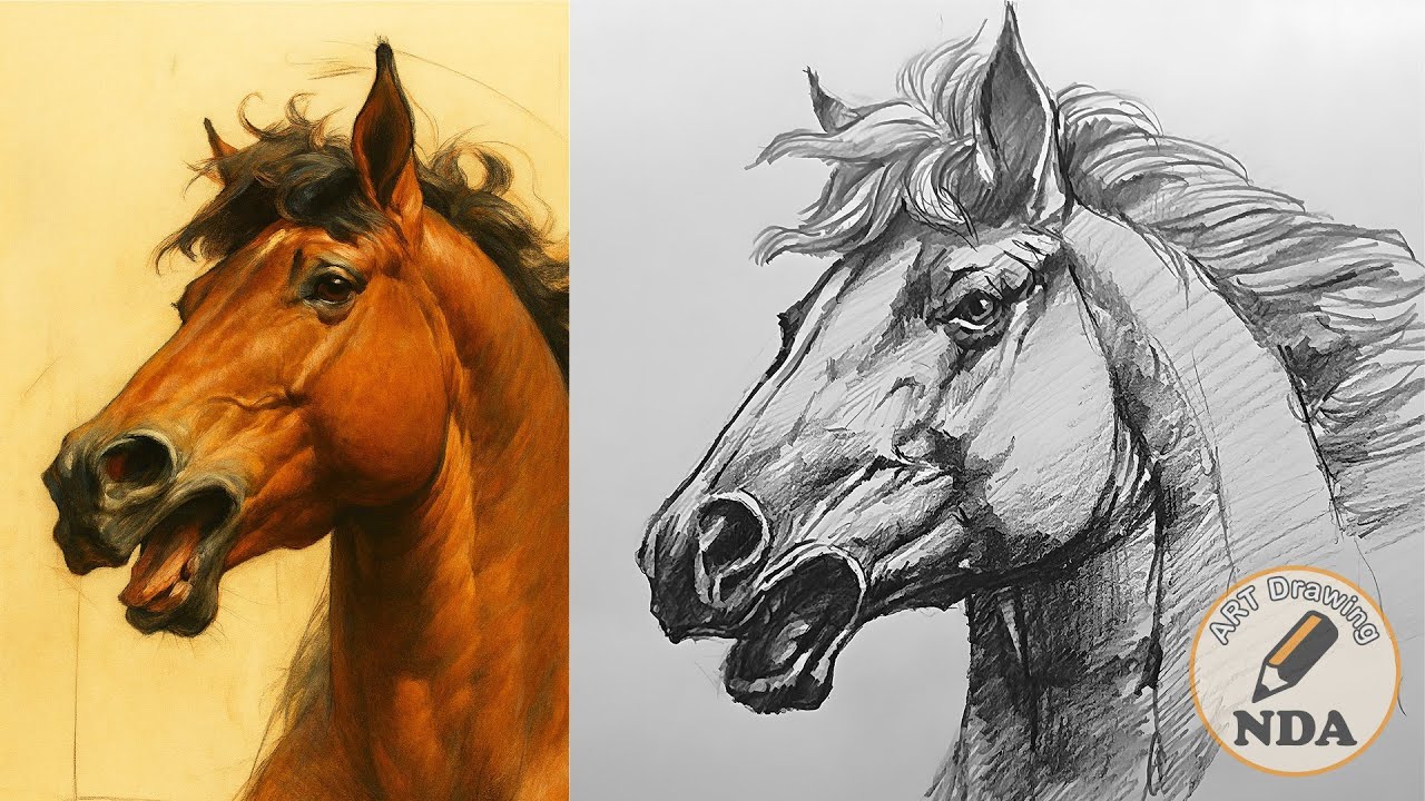 HORSE DRAWING - ANIMAL DRAWING - PENCIL SKETCH - PENCIL DRAWING